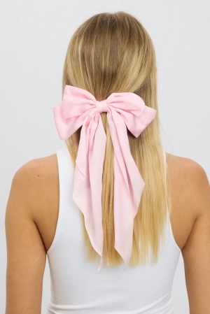 Pink Large Bow Hair Clip