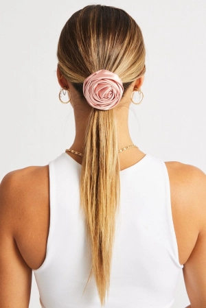 Pink Rosette Scrunchie