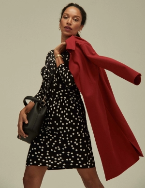 Printed Draped Twist Front Dress- Sale