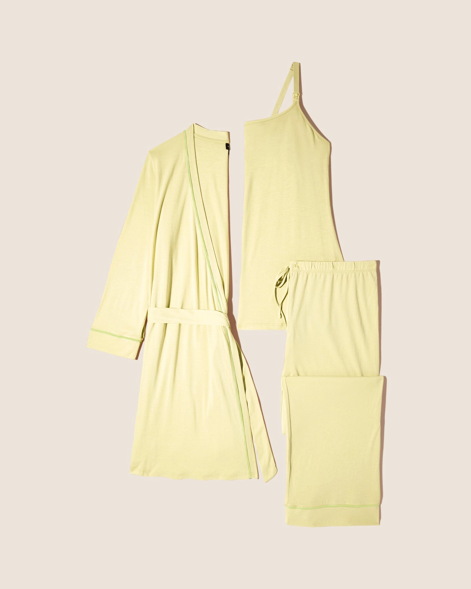 Pyjama-Set Für Schwangere, 3-Teilig, Mit Bademantel