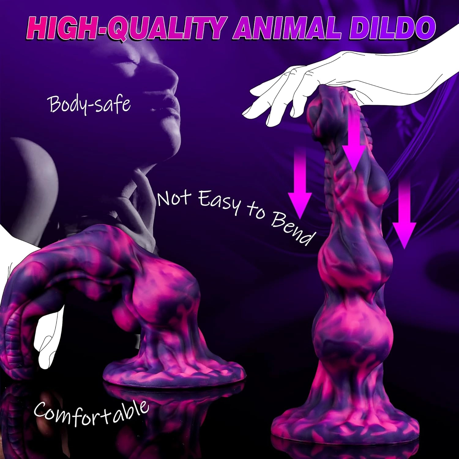 Rising 9.6 Huge Fantasy Horse Monster Dildo with 3 Knots -Laphwing