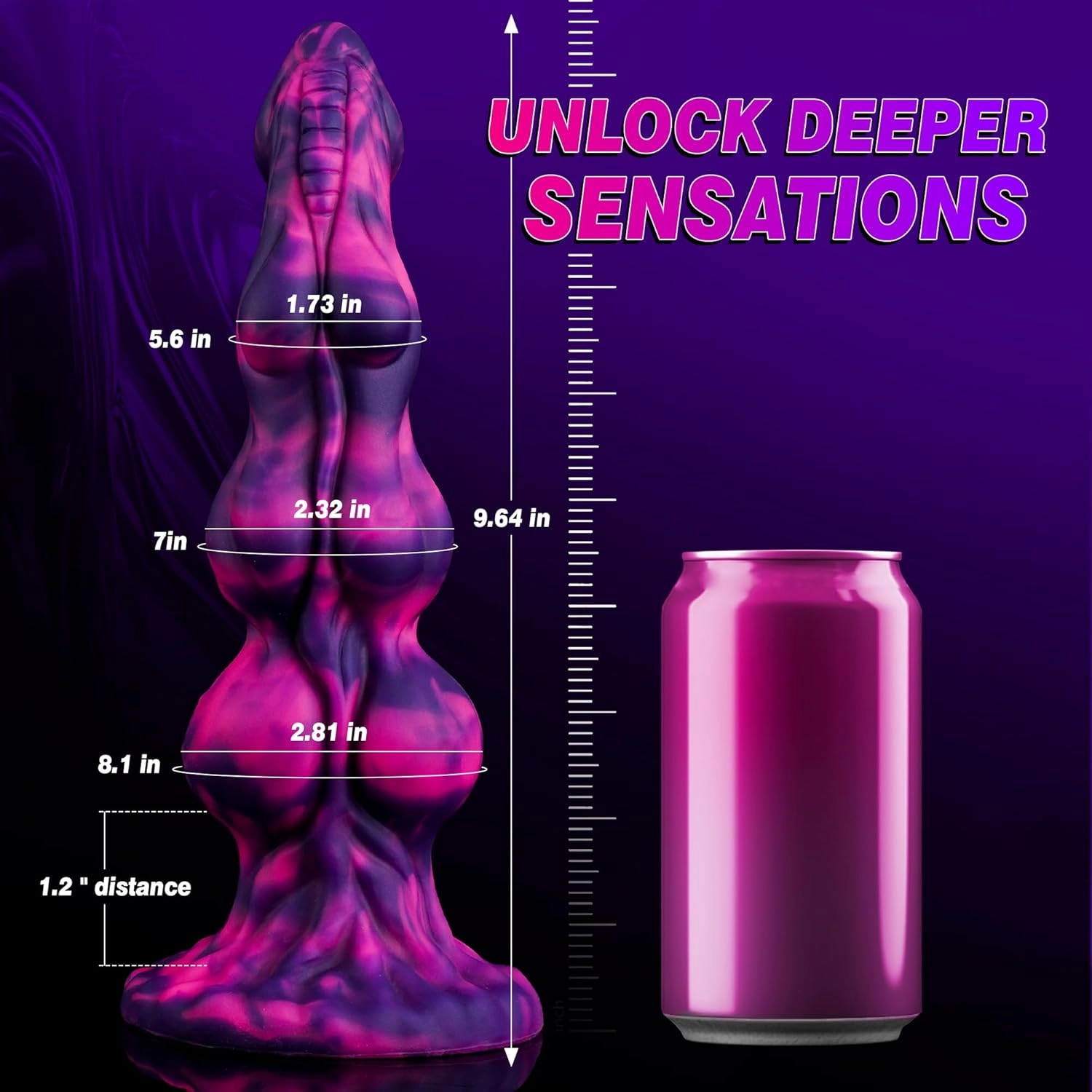 Rising 9.6 Huge Fantasy Horse Monster Dildo with 3 Knots -Laphwing