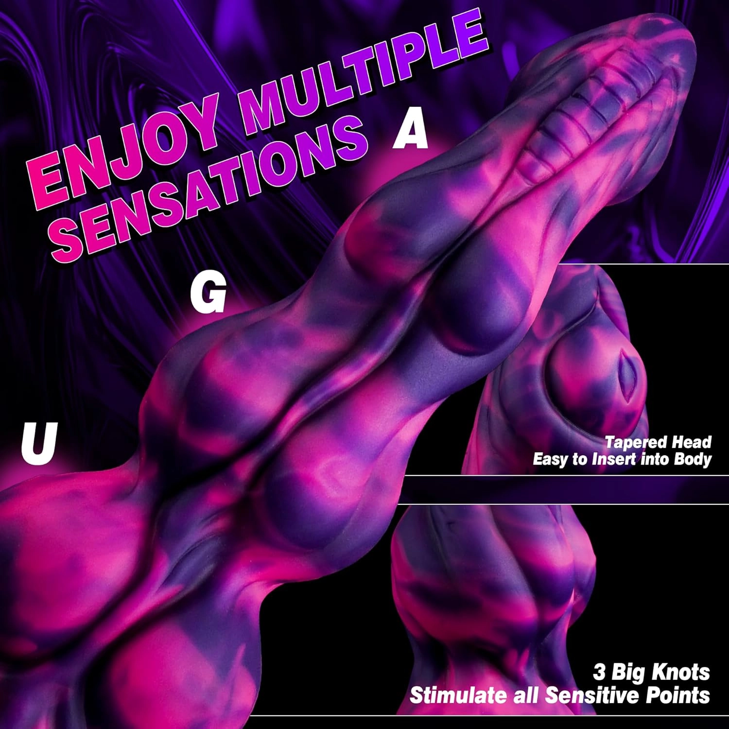 Rising 9.6 Huge Fantasy Horse Monster Dildo with 3 Knots -Laphwing