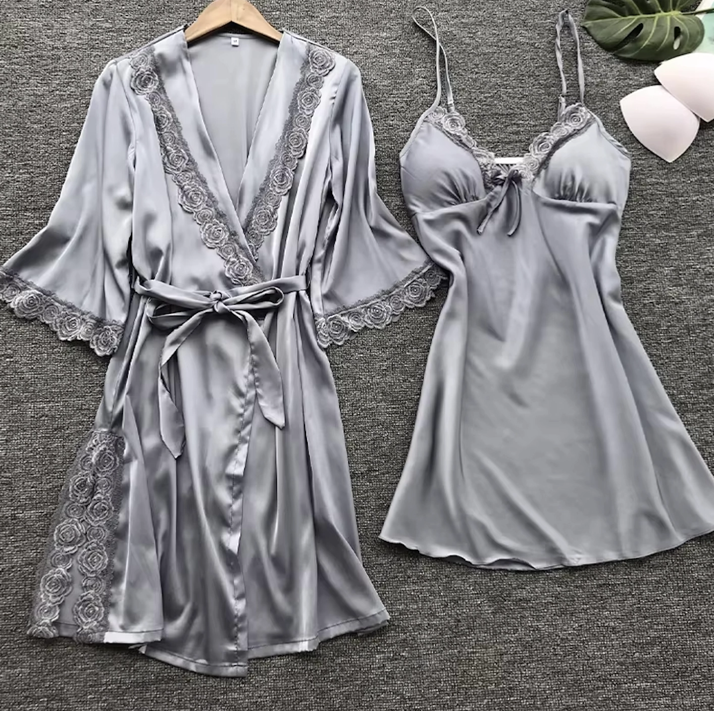 Satin Chemis & Robe Set