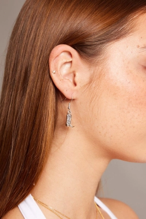 Silver Cowboy Boots Earrings