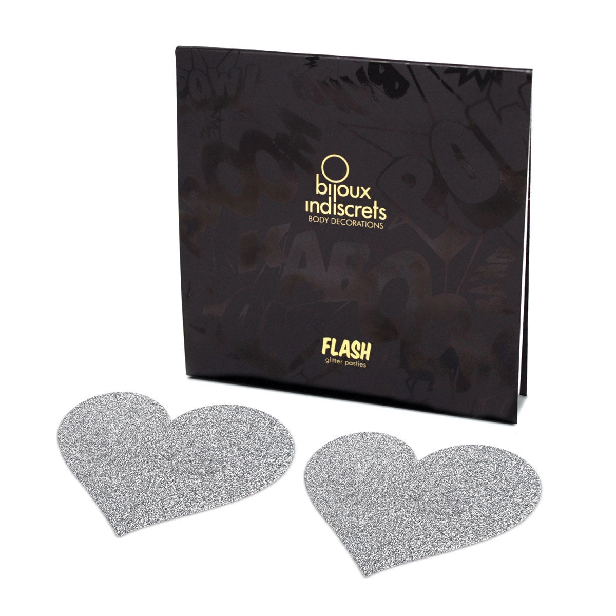 Silver Heart Glittery Metallic Pasties