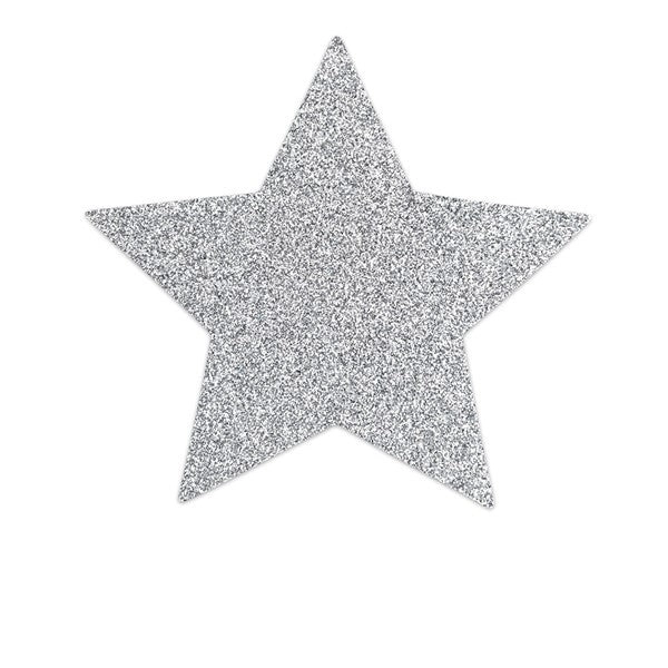 Silver Stars Glittery Metallic Pasties