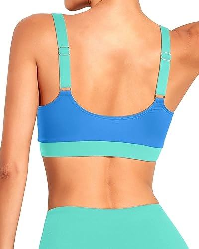 Sports Bra Bikini Top Scoop Neck Bathing Suits Top