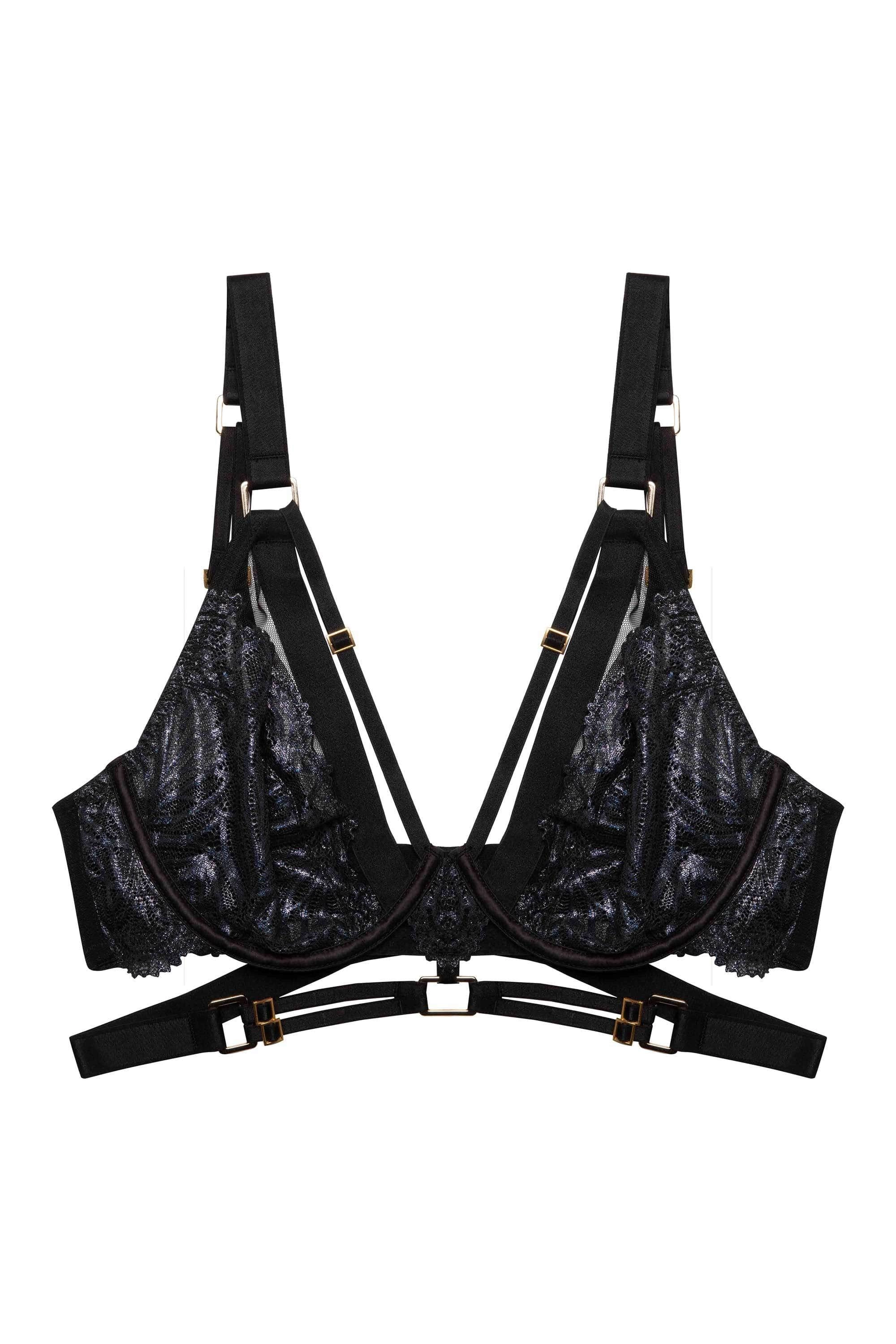 Tabitha Black Wet-Look Lace Set