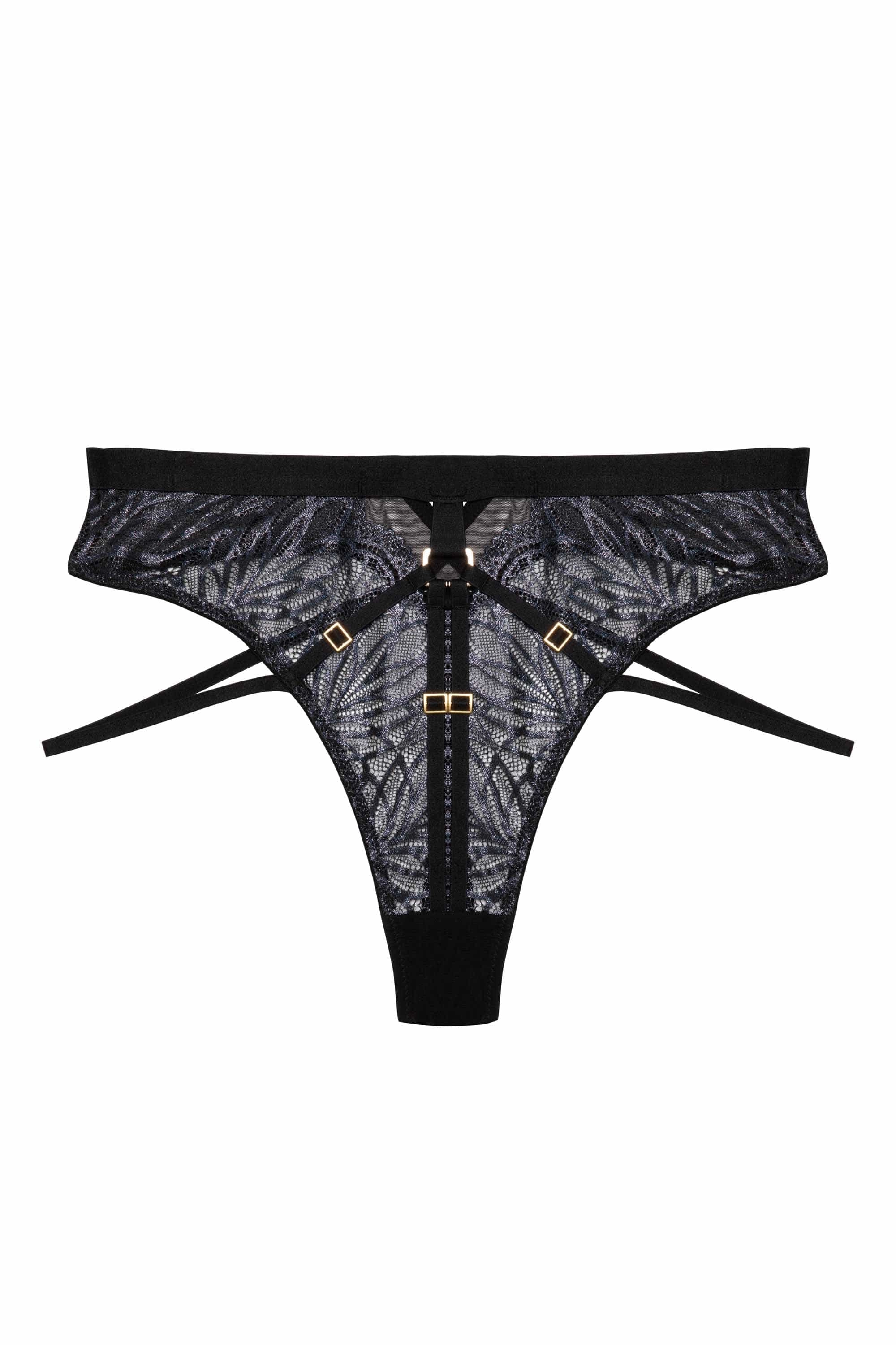 Tabitha Black Wet-Look Lace Set