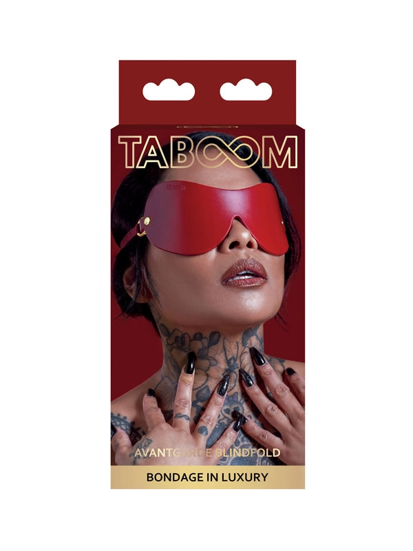 Taboom Red Faux Leather Avantgarde Blindfold