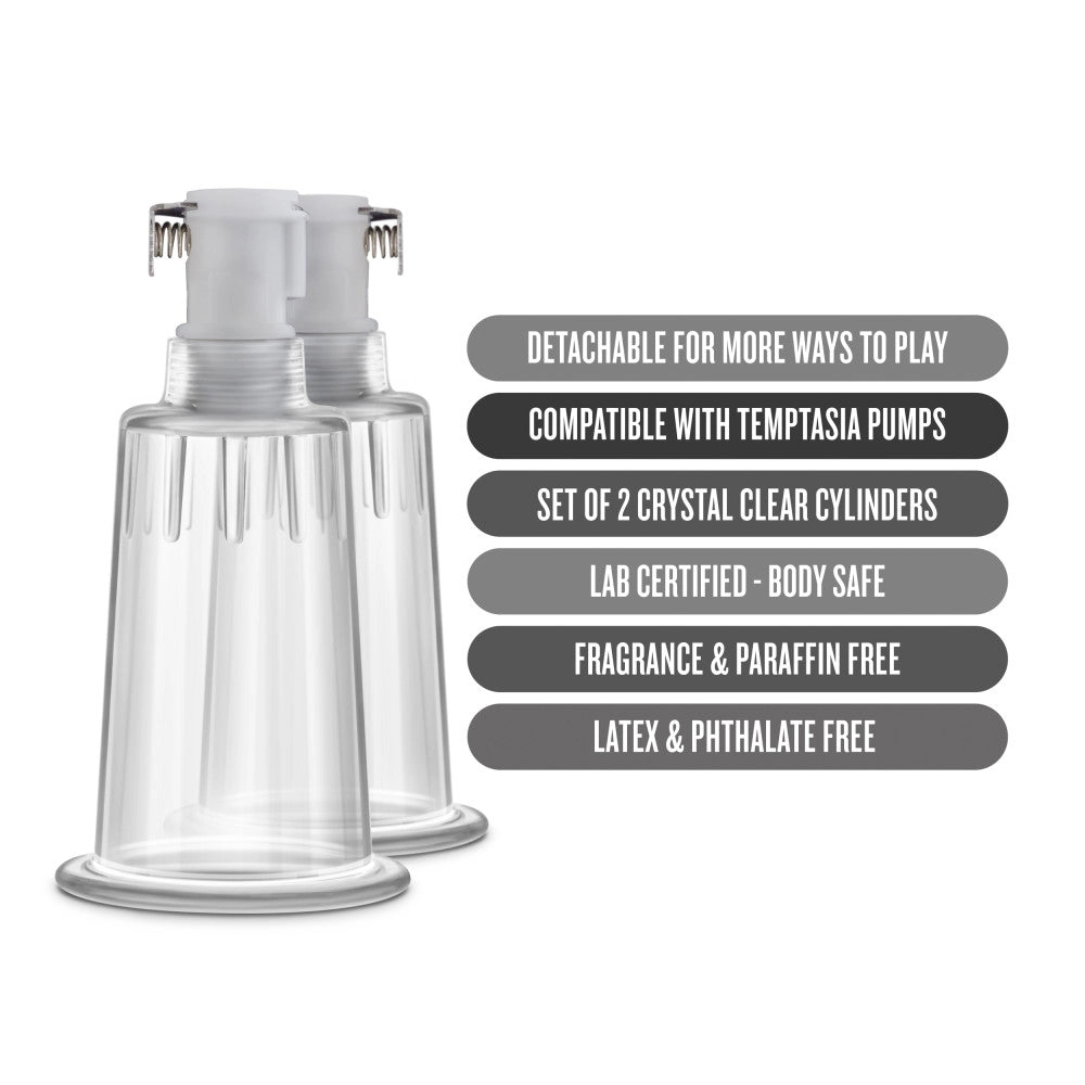 Temptasia By Blush® | Nipple Cylinders Set of 2 Clear Pump