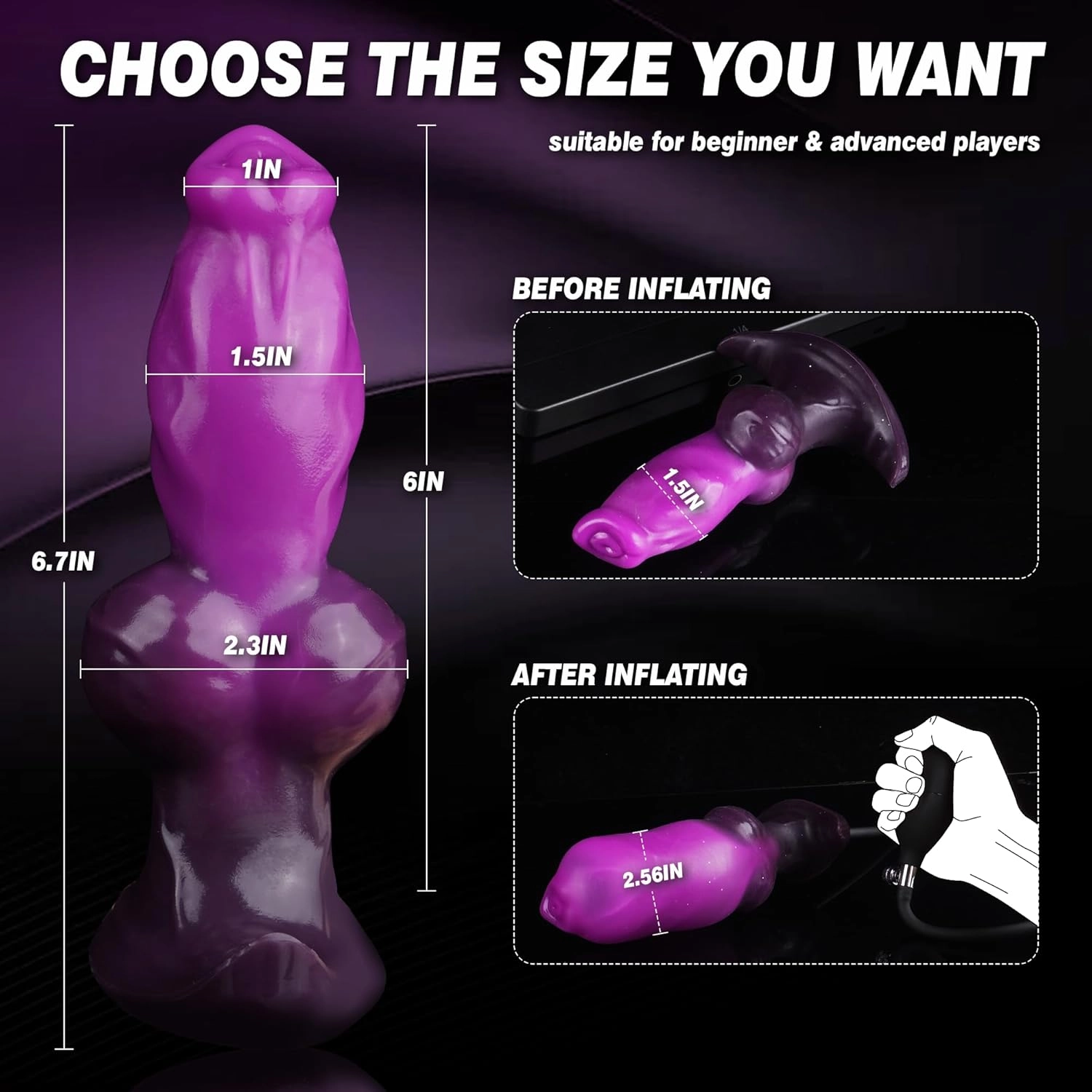 Vila Large Butt Plug Inflatable Anal Plug-Laphwing