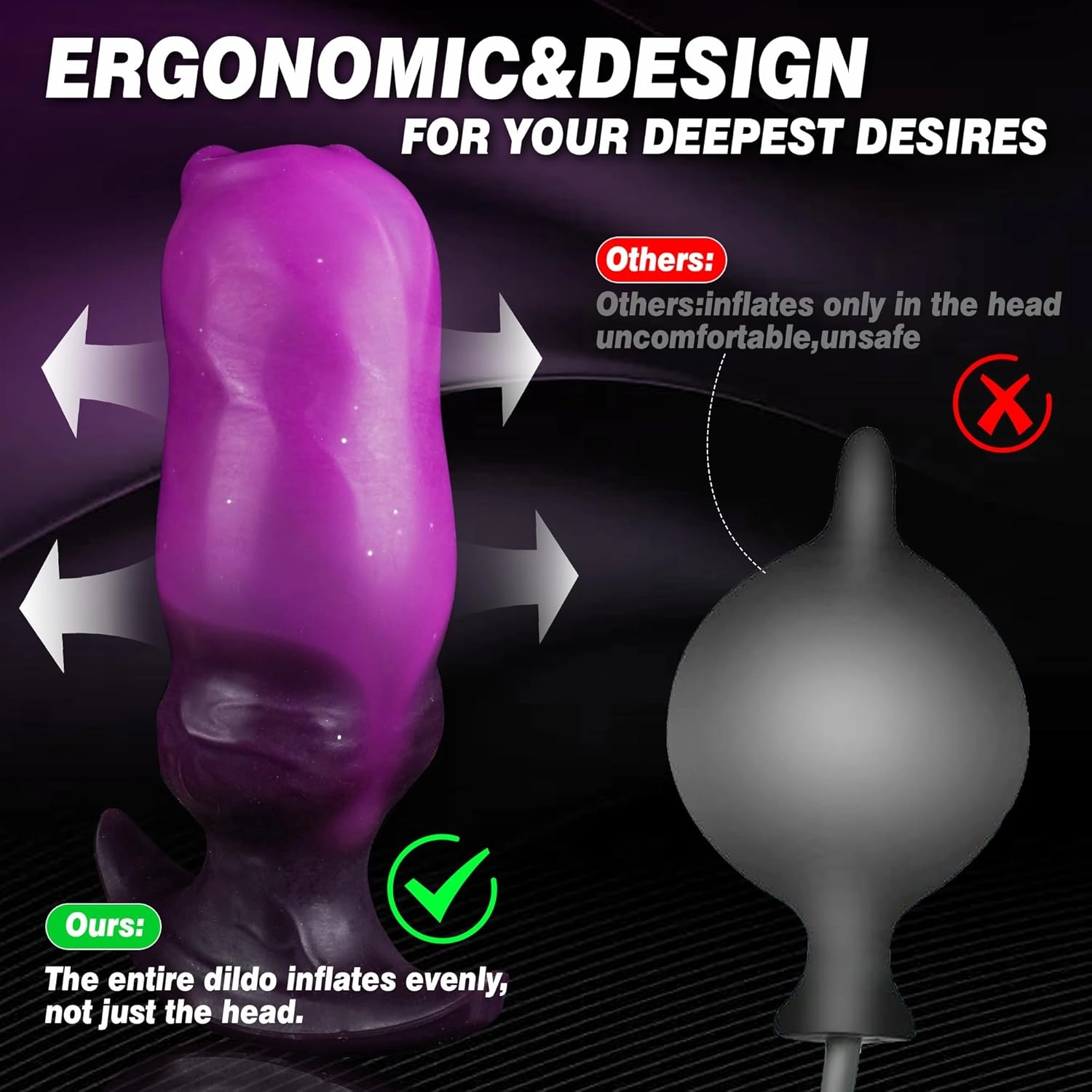 Vila Large Butt Plug Inflatable Anal Plug-Laphwing
