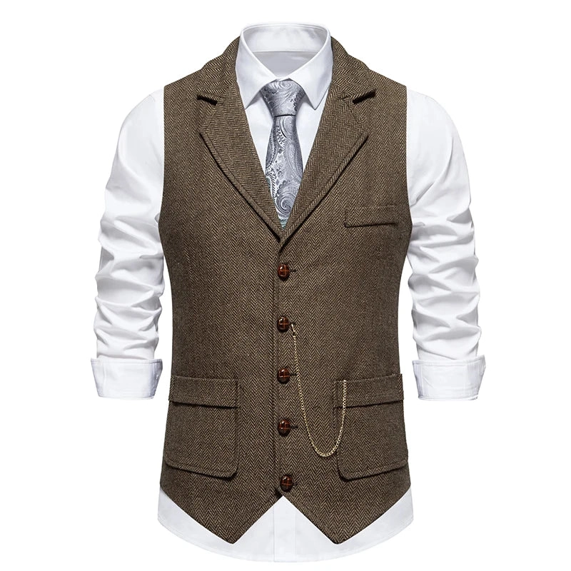 West Louis™ Men's Retro Lapel Gentlemen Vest