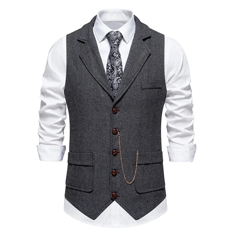 West Louis™ Men's Retro Lapel Gentlemen Vest