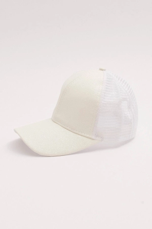 White Glitter Trucker Cap