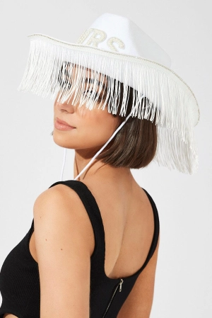 White MRS Hat With Tassel