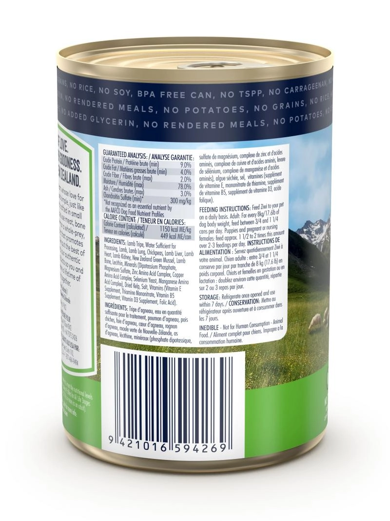 Ziwi Peak Wet Tripe & Lamb Canned Dog Food